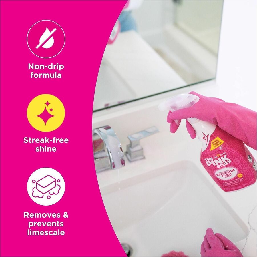 The Pink Stuff Bathroom Foam Cleaner, 25.4 fl oz, Fruity Scent, 10/Carton (RST82383)