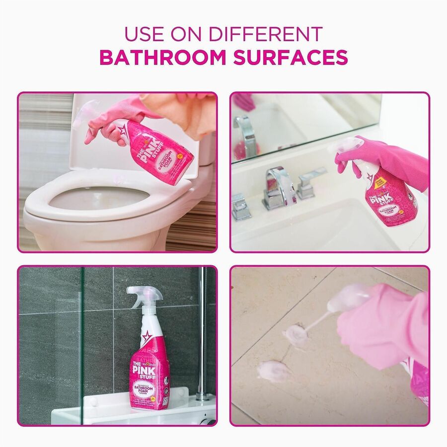 The Pink Stuff Bathroom Foam Cleaner, 25.4 fl oz, Fruity Scent, 10/Carton (RST82383)