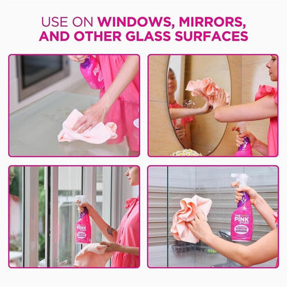 The Pink Stuff Window Cleaner with Rose Vinegar, 25.4 fl oz, Fresh, Fruity Scent, 10/Carton (RST82384)