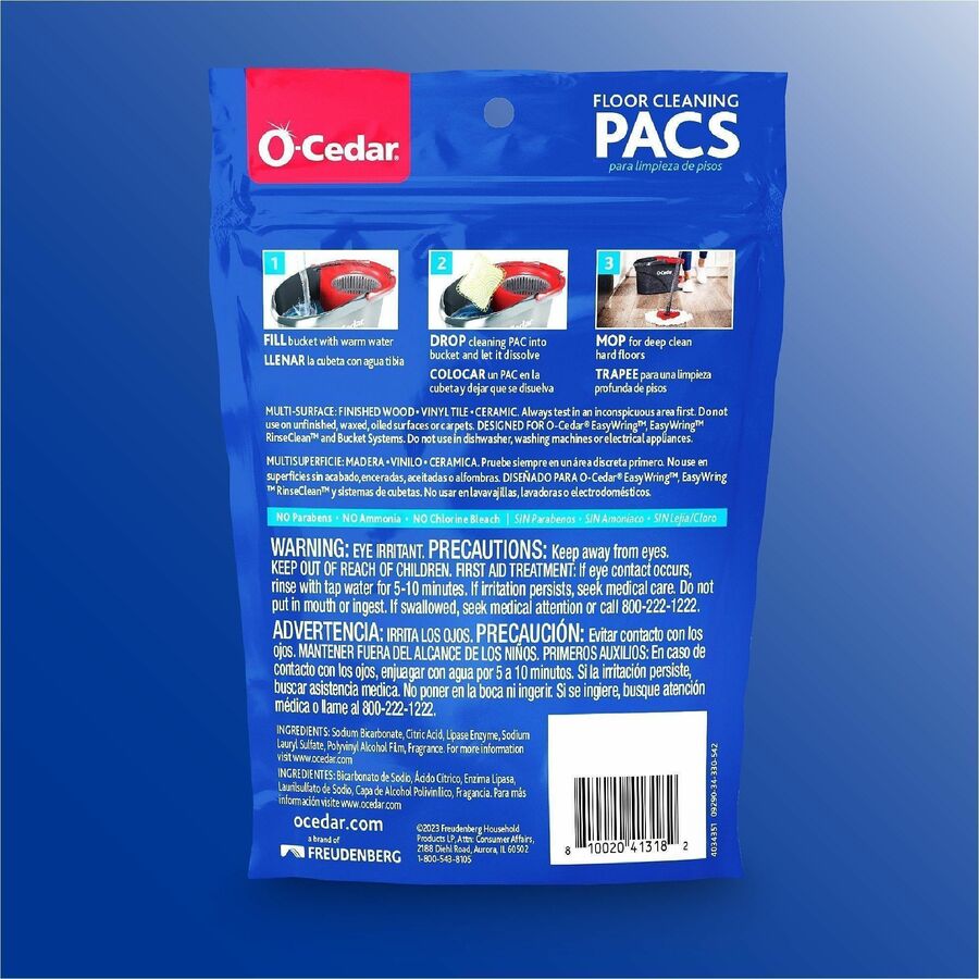 O-Cedar PACS Hard Floor Cleaner, 10/Pack (FHP179035PK)