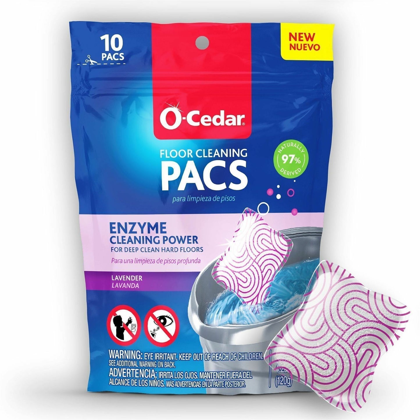 O-Cedar PACS Hard Floor Cleaner, 10/Pack (FHP179054PK)