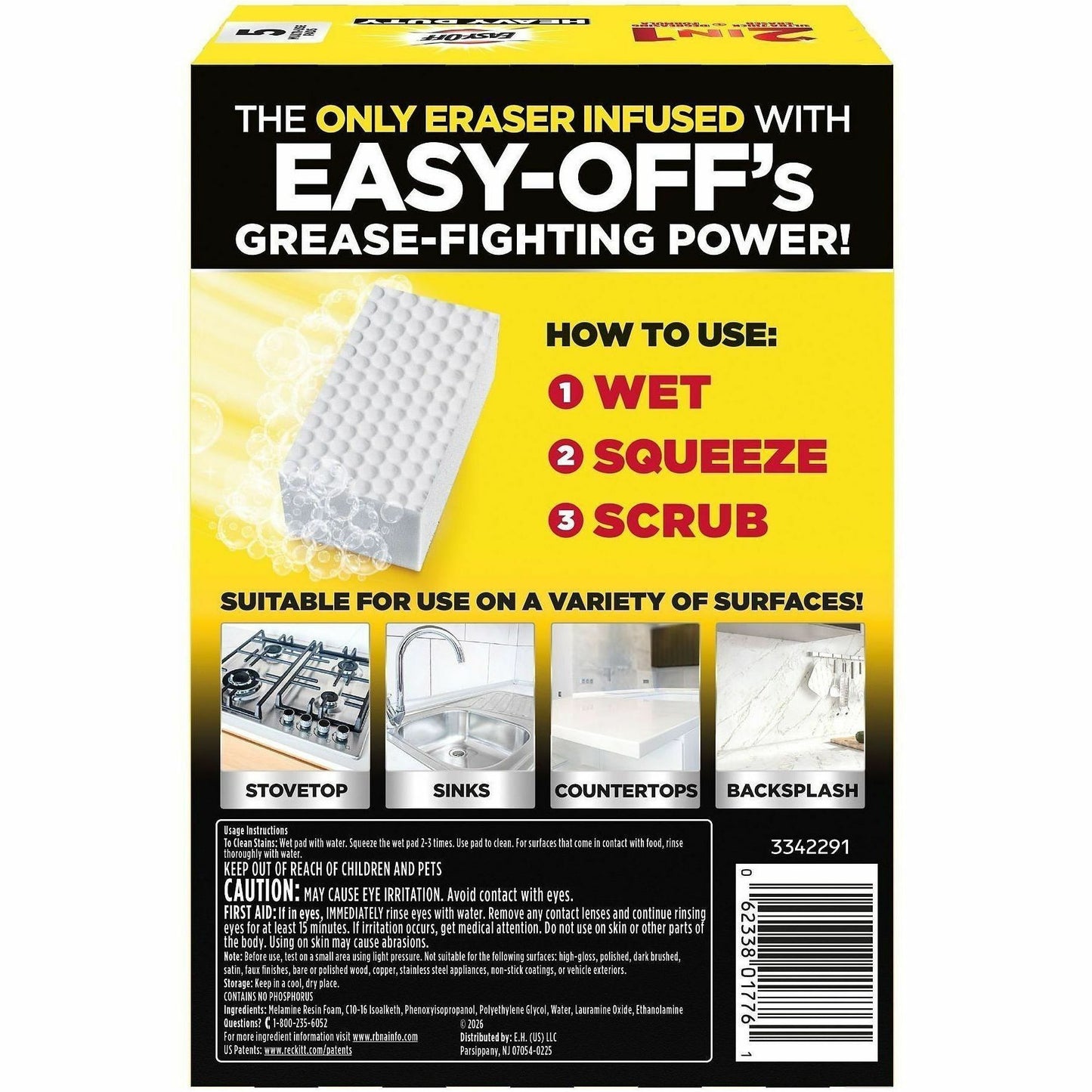 Easy-Off Heavy Duty 2-in-1 Eraser, White, 5/Pack (RAC01776)