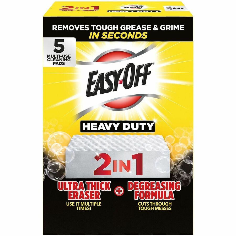 Easy-Off Heavy Duty 2-in-1 Eraser, White, 5/Pack (RAC01776)