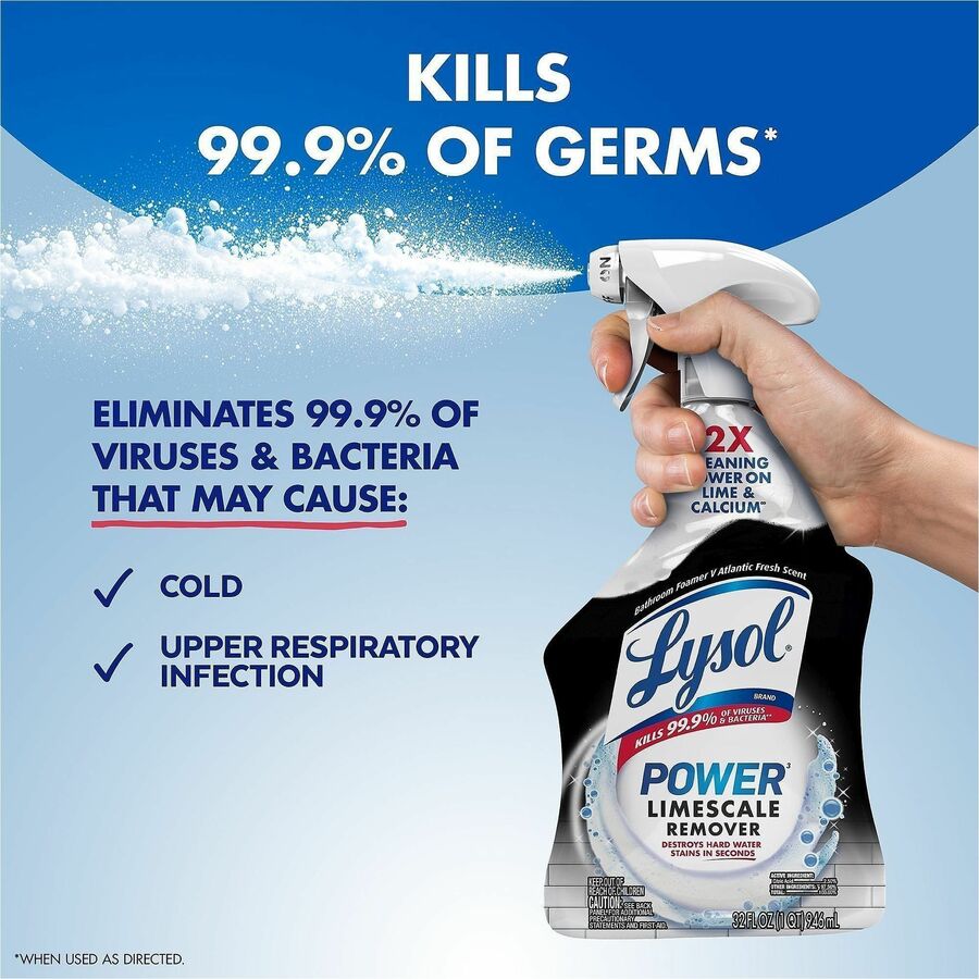 Lysol Power Limescale Remover, 32 fl oz, Atlantic Fresh Scent, 12/Carton (RAC95816CT)
