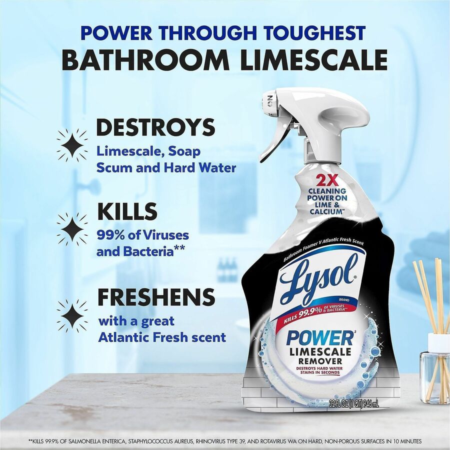 Lysol Power Limescale Remover, 32 fl oz, Atlantic Fresh Scent, 12/Carton (RAC95816CT)