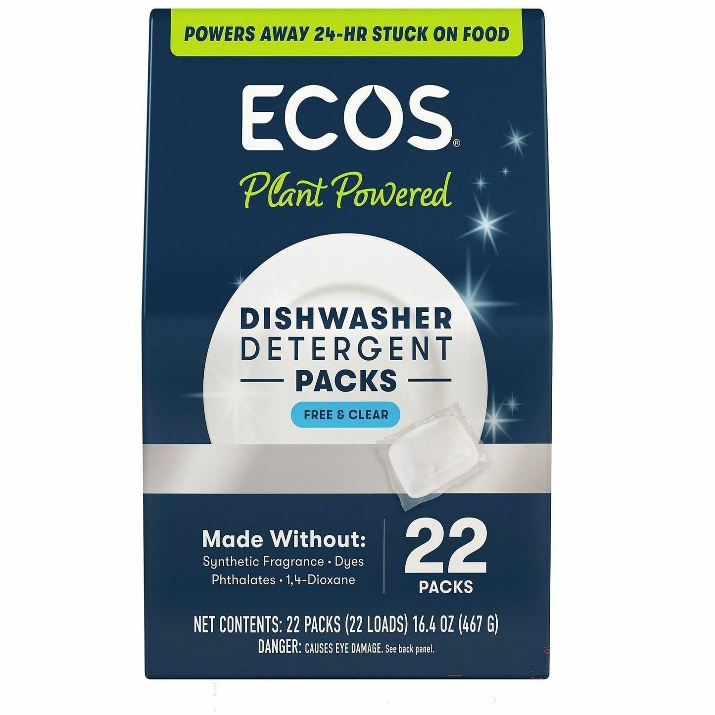 ECOS Dishwasher Detergent Packs, 22 Packs/Box, 6/Carton (EOP969906)
