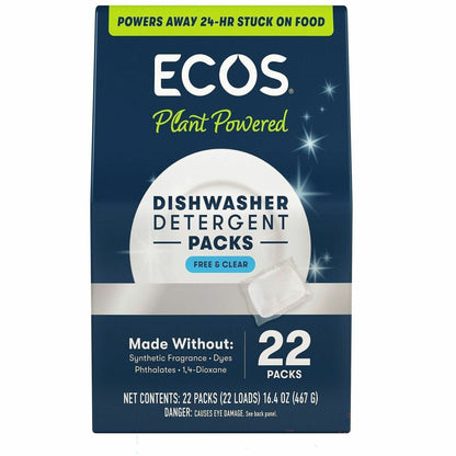 ECOS Dishwasher Detergent Packs, 22 Packs/Box, 6/Carton (EOP969906)
