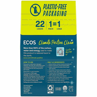 ECOS Dishwasher Detergent Packs, 22 Packs/Box, 6/Carton (EOP969906)
