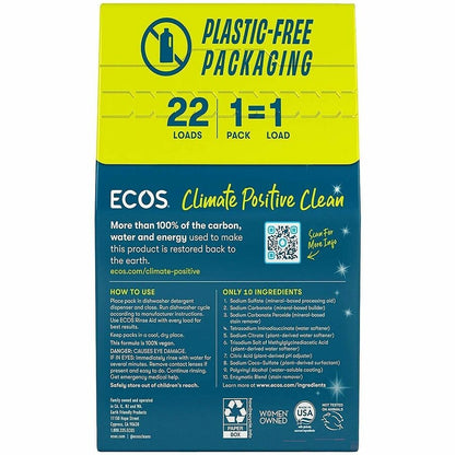 ECOS Dishwasher Detergent Packs, 22 Packs/Box, 6/Carton (EOP969906)