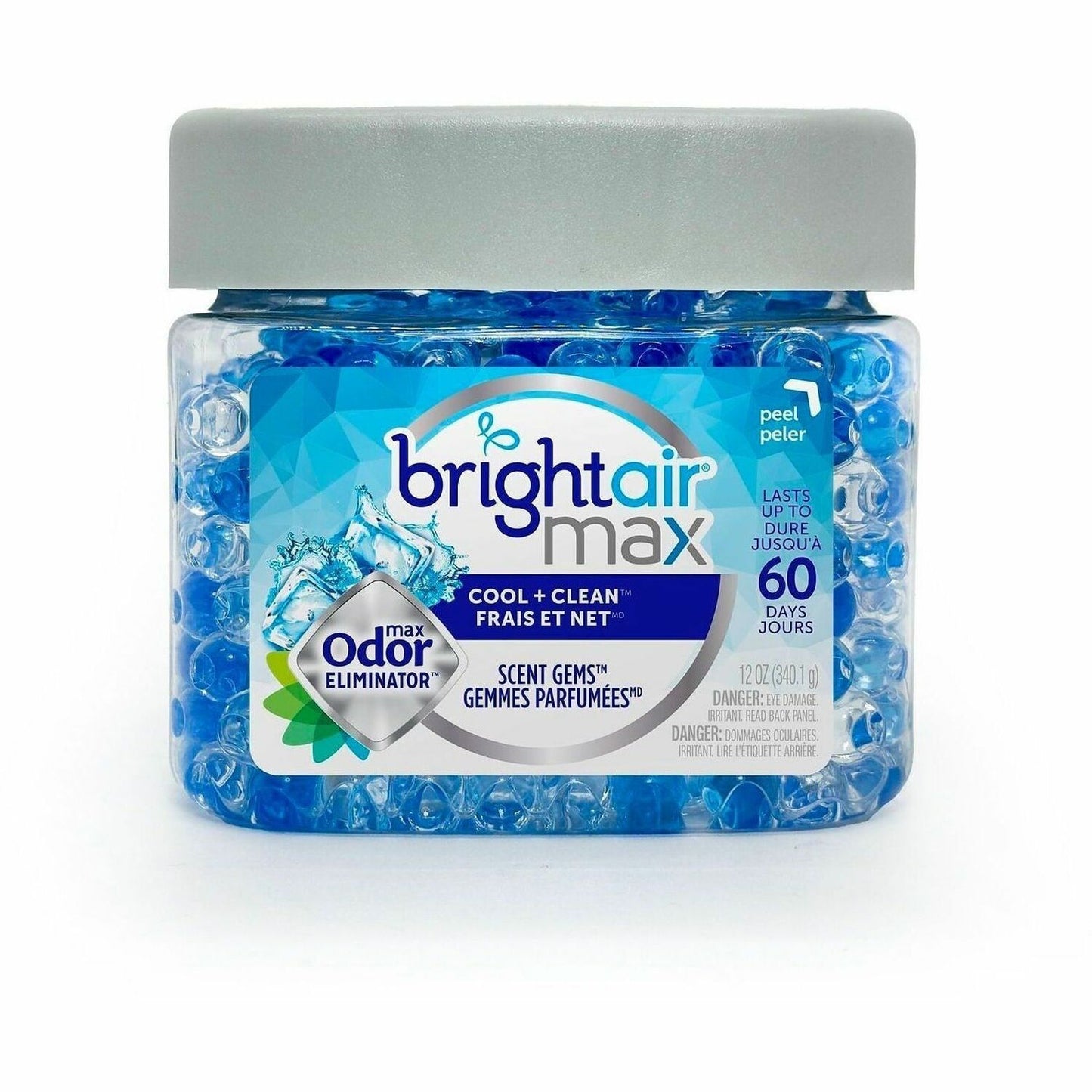 Bright Air Max Odor Eliminator Scent Gems, Gel, 14 oz, Cool + Clean, 60 Day (BRI901339)