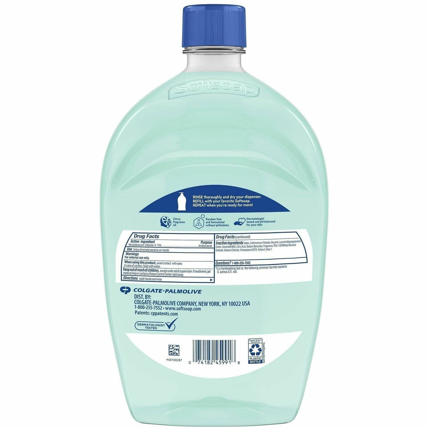 Softsoap Liquid Hand Soap, Fresh Citrus Scent, 1.56 quart, 3/Carton (CPC61048193CT)
