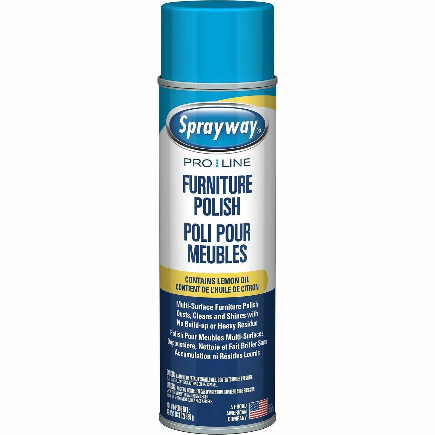 Sprayway Furniture Polish, 16 oz, Fresh Lemon Scent, 12/Carton (CGCSW811)