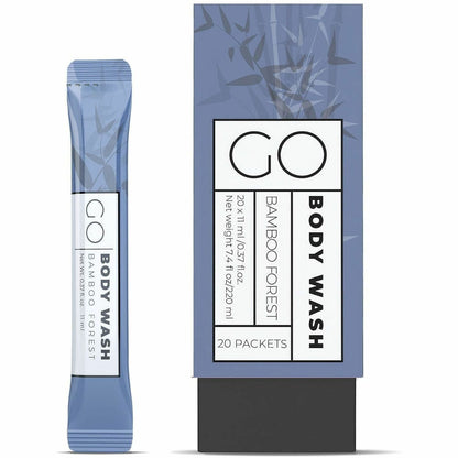 Go Essentials Travel-Size Body Wash Packets, Bamboo Forest Scent, 0.37 fl oz, 20/Pack (GMHBW20)