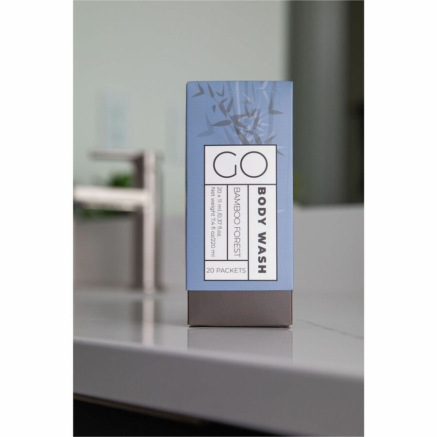 Go Essentials Travel-Size Body Wash Packets, Bamboo Forest Scent, 0.37 fl oz, 20/Pack (GMHBW20)