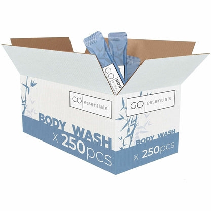 Go Essentials Travel-Size Body Wash Packets, Bamboo Forest Scent, 0.37 fl oz, 250/Pack (GMHBW250)