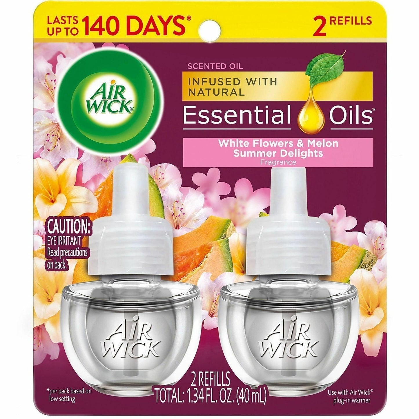 Air Wick Scent Oil Warmer Refill, Oil, 0.7 fl oz (0 quart), Summer Delights, 140 Day, 2/Pack (RAC01327PK)