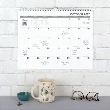 Mead BIG PLANS Monthly Wall Calendar, 12" x 15", 2.18" x 2.81" Block, 15-Month, Oct 2026-Dec 2027 (AAGCR30707)