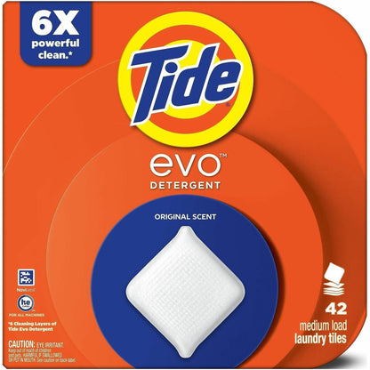 Tide Evo Laundry Detergent Tiles, 42/Carton (PGC21856)