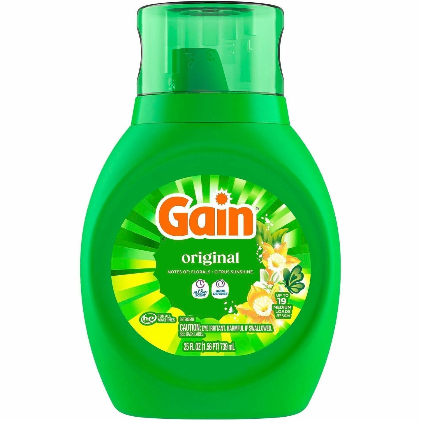 Gain Original Laundry Detergent, 25 fl oz, Original Scent, 6/Carton (PGC23233)