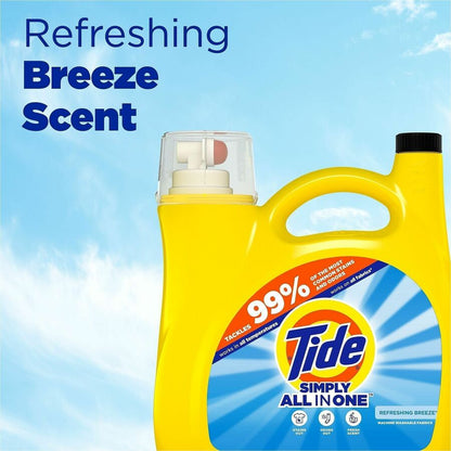 Tide Simply All-in-1 Detergent, 107 fl oz, Refreshing Breeze, Clean Scent (PGC26840)
