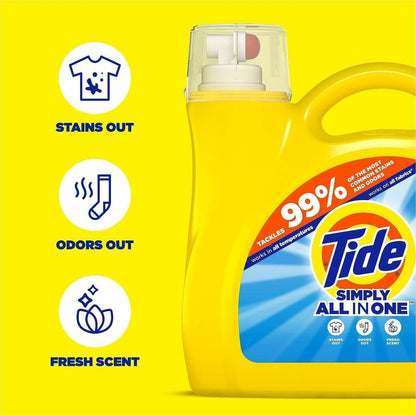Tide Simply All-in-1 Detergent, 107 fl oz, Refreshing Breeze, Clean Scent (PGC26840)