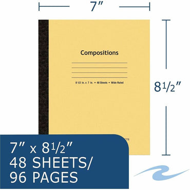 Roaring Spring Plain Cover Tapebound Comp Notebook, 15 lb Basis Weight, Legal, 8½" x 7", 7" x 8.5", White Paper (ROA77308CT)
