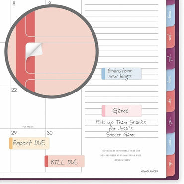 At-A-Glance Harmony Weekly/Monthly Planner, Letter, 8½" x 11", 13-Month, Jan 2027-Jan 2028, Mulberry Poly Cover (AAG109990518)