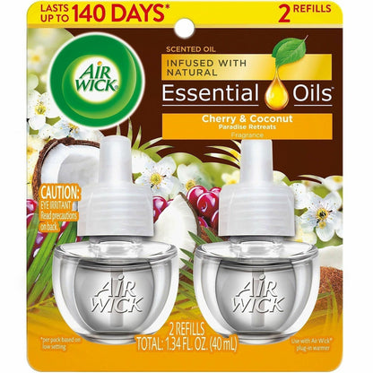 Air Wick Scent Oil Warmer Refill, Oil, 0.7 fl oz (0 quart), Paradise Retreat, 140 Day, 2/Pack (RAC01333PK)