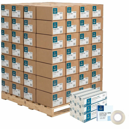 Business Source Premium Invisible Tape Value Pack, 333.33 yd Length x 0.75" Width, 1" Core, 72/Pallet (BSN32953PL)