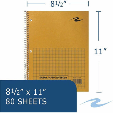 Roaring Spring Graph Paper Notebook, 15 lb Basis Weight, Letter, 11" x 8½", 8.5" x 11", Green Paper, 24/Carton (ROA11209CT)