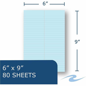 Roaring Spring Enviroshades Gregg-Ruled Steno Book, 15 lb Basis Weight, 6" x 9", 6" x 9", Blue Paper, 6/Carton (ROA12284CT)