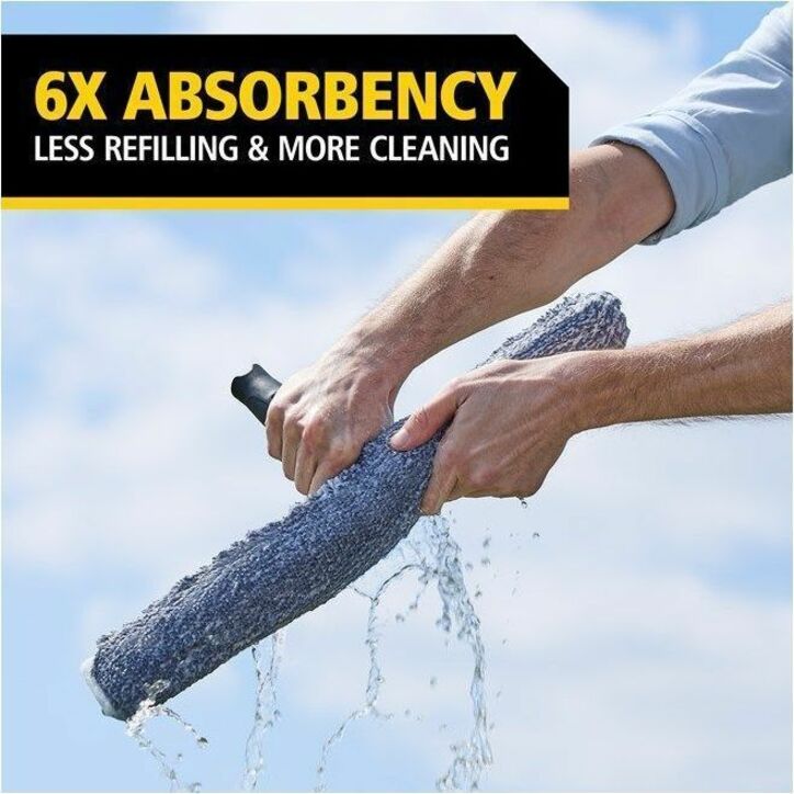 Rubbermaid Commercial HYGEN Microfiber Glass Washer, For Squeegee, Gray, MicroFiber, 0.6" x 4.3" x 24.5"  (RCP2221959)