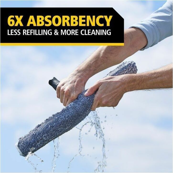 Rubbermaid Commercial HYGEN Microfiber Glass Washer, For Squeegee, Gray, MicroFiber, 0.6" x 4.3" x 20.4"  (RCP2221960)