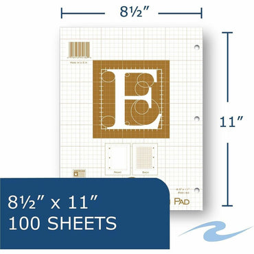 Roaring Spring Engineer Calculation Pad, 20 lb Basis Weight, Letter, 8½" x 11", 0.30" x 8.5" x 11", Beige Cover (ROA95182CT)