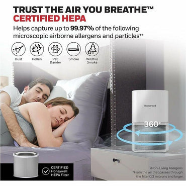 Honeywell True HEPA Tabletop Air Purifier, True HEPA, 530 Sq. ft., White  (HWLHPA120W)