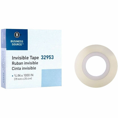 Business Source Premium Invisible Tape Value Pack, 27.78 yd Length x 0.75" Width, 1" Core, 12/Carton (BSN32953CT)