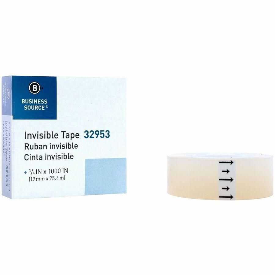 Business Source Premium Invisible Tape Value Pack, 27.78 yd Length x 0.75" Width, 1" Core, 12/Carton (BSN32953CT)