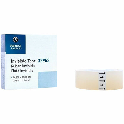 Business Source Premium Invisible Tape Value Pack, 27.78 yd Length x 0.75" Width, 1" Core, 12/Carton (BSN32953CT)