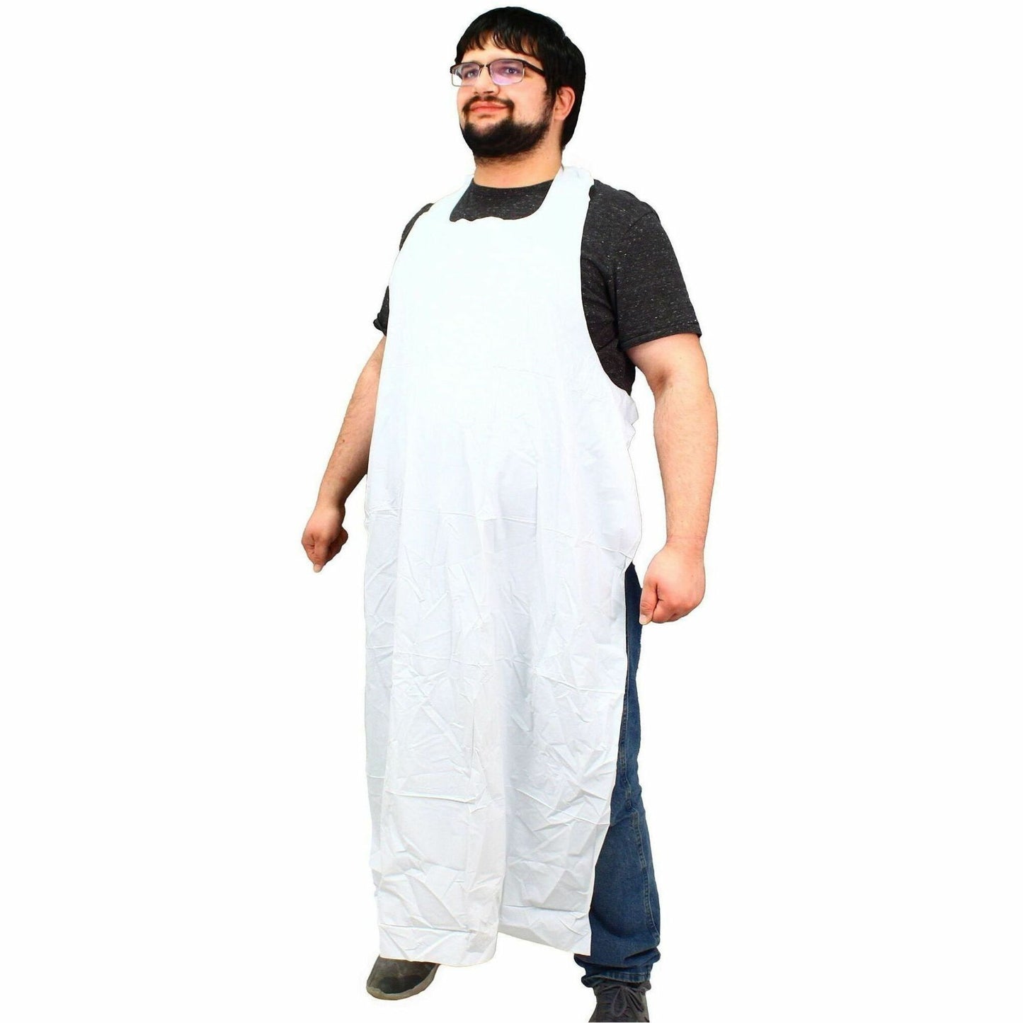 Genuine Joe Vinyl Aprons, 48x36, White (GJO01299)