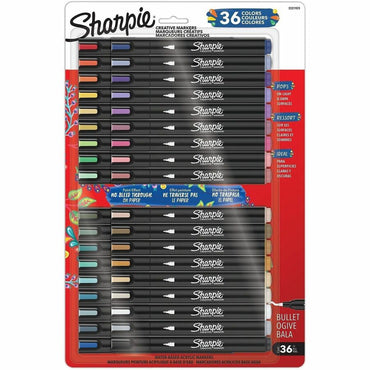 Sharpie Creative Markers, Assorted Ink, Bullet Marker Point, Multipurpose, 36/Pack (SAN2221923)
