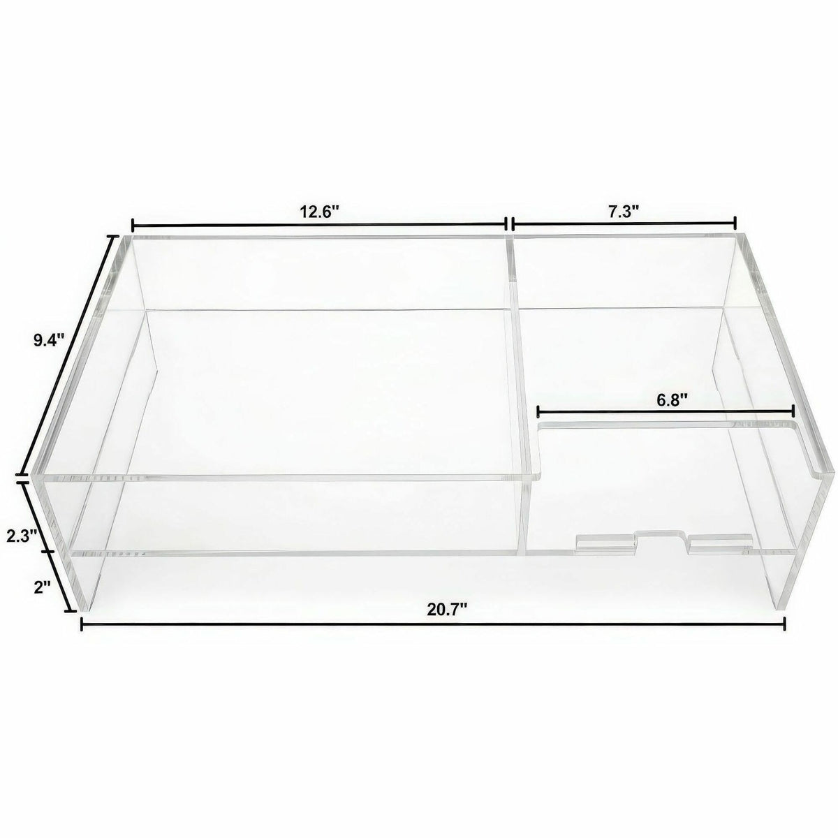Kantek 2-Tier Acrylic Monitor Stand, 4.30" x 9.40" x 20.70", Clear, Desktop, Heavy Duty, Shelf (KTKAMS340)