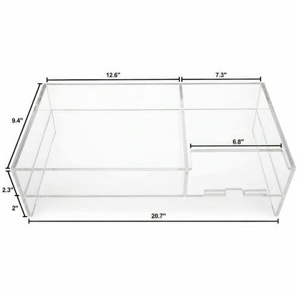 Kantek 2-Tier Acrylic Monitor Stand, 4.30" x 9.40" x 20.70", Clear, Desktop, Heavy Duty, Shelf (KTKAMS340)