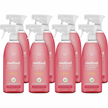 Method All-Purpose Surface Cleaner, 28 fl oz, Pink Grapefruit Scent, 8/Carton (MTH377540CT)