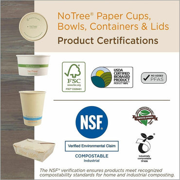 No Tree 46oz Paper Folded Takeout Containers, 200/Carton (WORTONT8W)