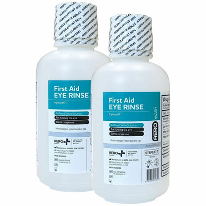 Aero Surefill 75-Series Emergency Eyewash Station, 16 fl oz, 13.5" x 4", Green, Red, Portable, Sterile (AERAK75EWN)