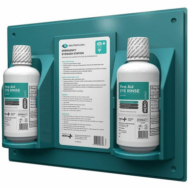 Aero NeutraFlush Eyewash Station Wall Unit, 1 quart, Green, Portable (AERNFS0322)