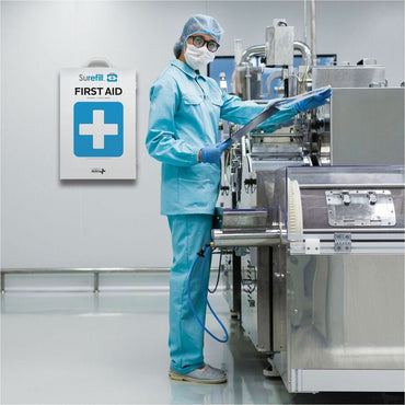 Aero Surefill Metal First-Aid Cabinets, 28.8" x 6.3"19.8", 1186 x Piece(s), Blue, White, Metal Case (AERSF200BMT)