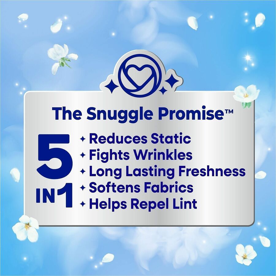 Dial Snuggle Dryer Sheets, Fresh, Blue Sparkle, Floral, Soft Musk Scent (DIA45115CT)
