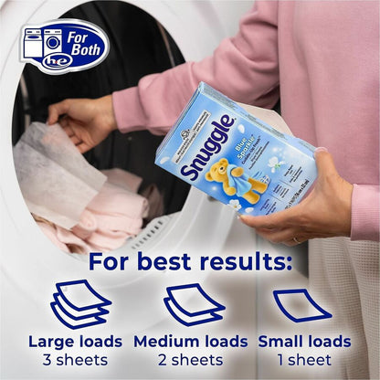 Dial Snuggle Dryer Sheets, Fresh, Blue Sparkle, Floral, Soft Musk Scent (DIA45115CT)