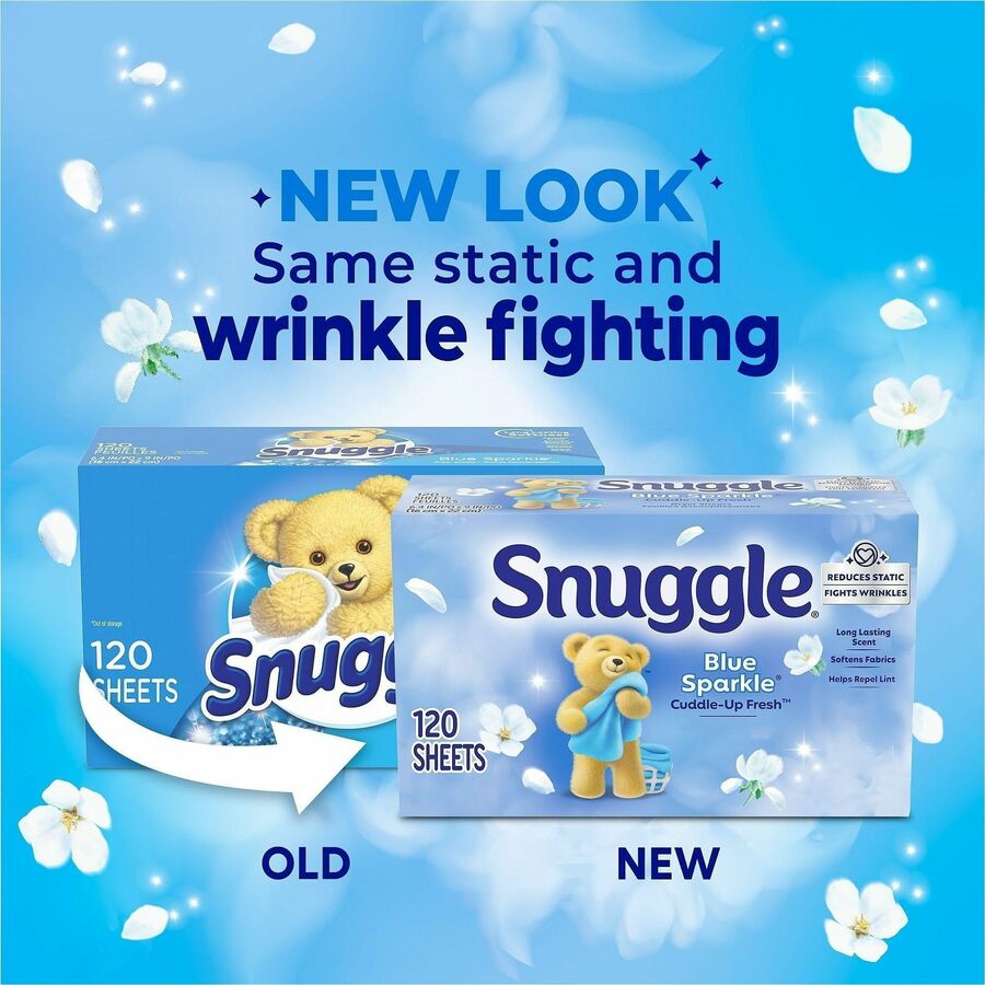 Dial Snuggle Dryer Sheets, Fresh, Blue Sparkle, Floral, Soft Musk Scent (DIA45115CT)